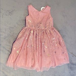 Kids H&M rose gold and pink sequins star dress size 3-4y
